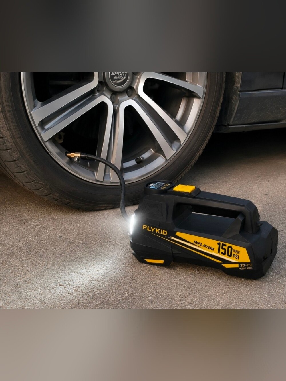 Portable Tire Pump w/ LED Light – Cars, Bikes, Sports Balls & More